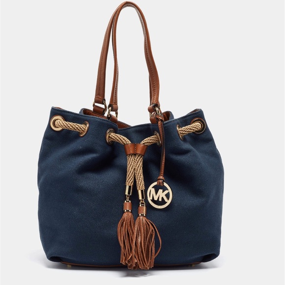 Michael Kors denim Navy and Brown Shoulder Bag - Picture 2 of 9